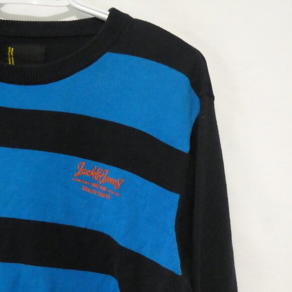 JACK AND JONES | large | Striped Crewneck Sweater With Elbow Patches | NWOT - Picture 5 of 15